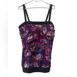 Pure Energy Women's Vibrant Purple Butterfly Swim Top NWT